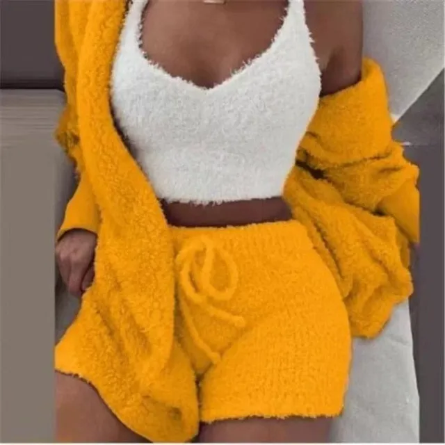 3 Piece Fluffy Outfits Sexy Pyjamas