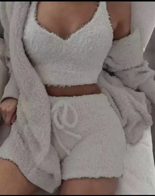 3 Piece Fluffy Outfits Sexy Pyjamas