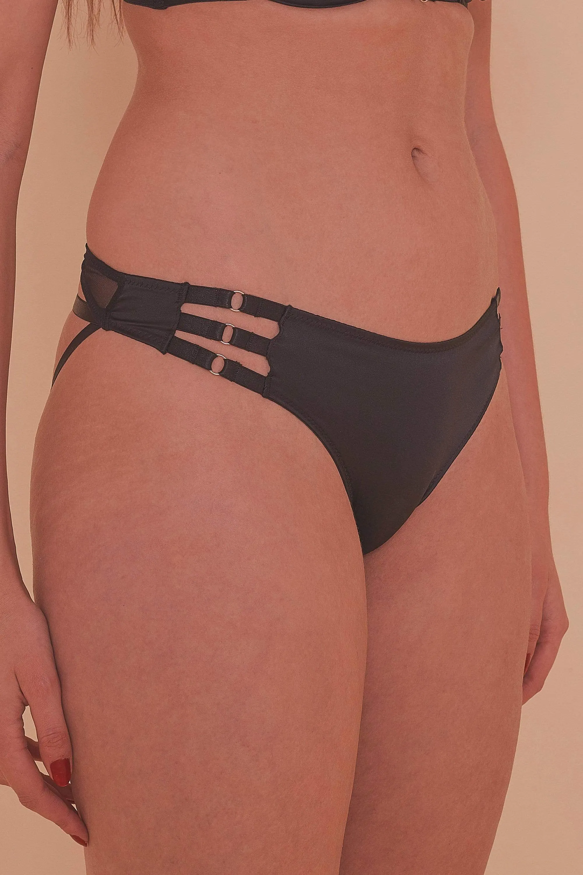 Ava Black Strappy Brief
