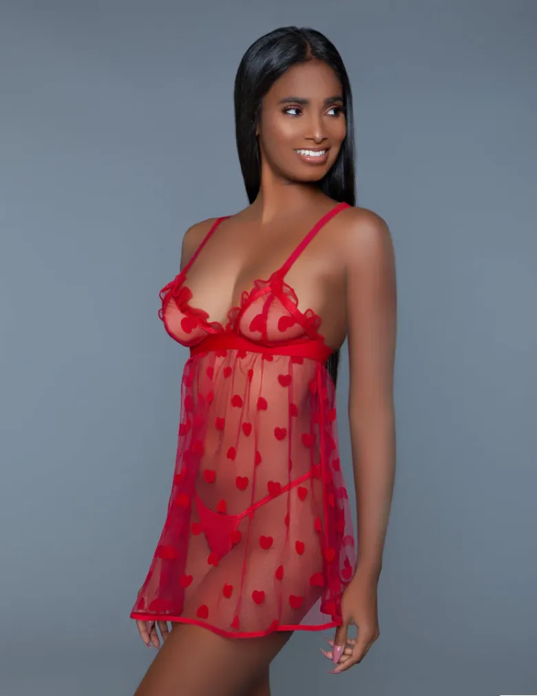 Be Wicked 2032 Valentine Babydoll Red