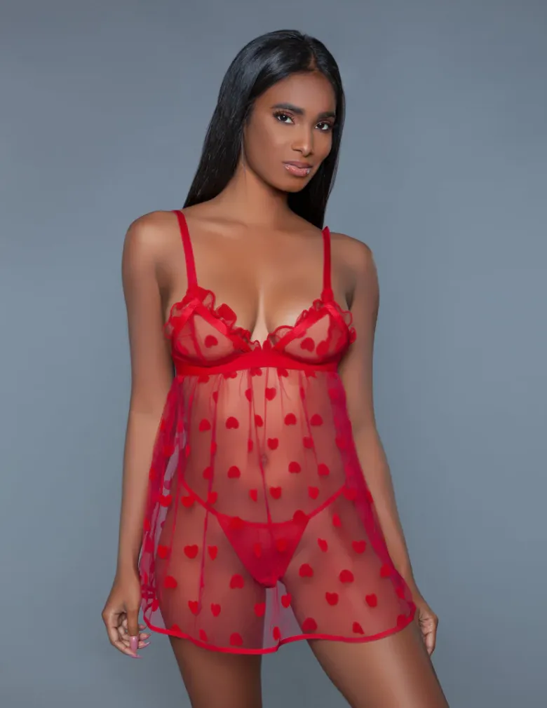 Be Wicked 2032 Valentine Babydoll Red
