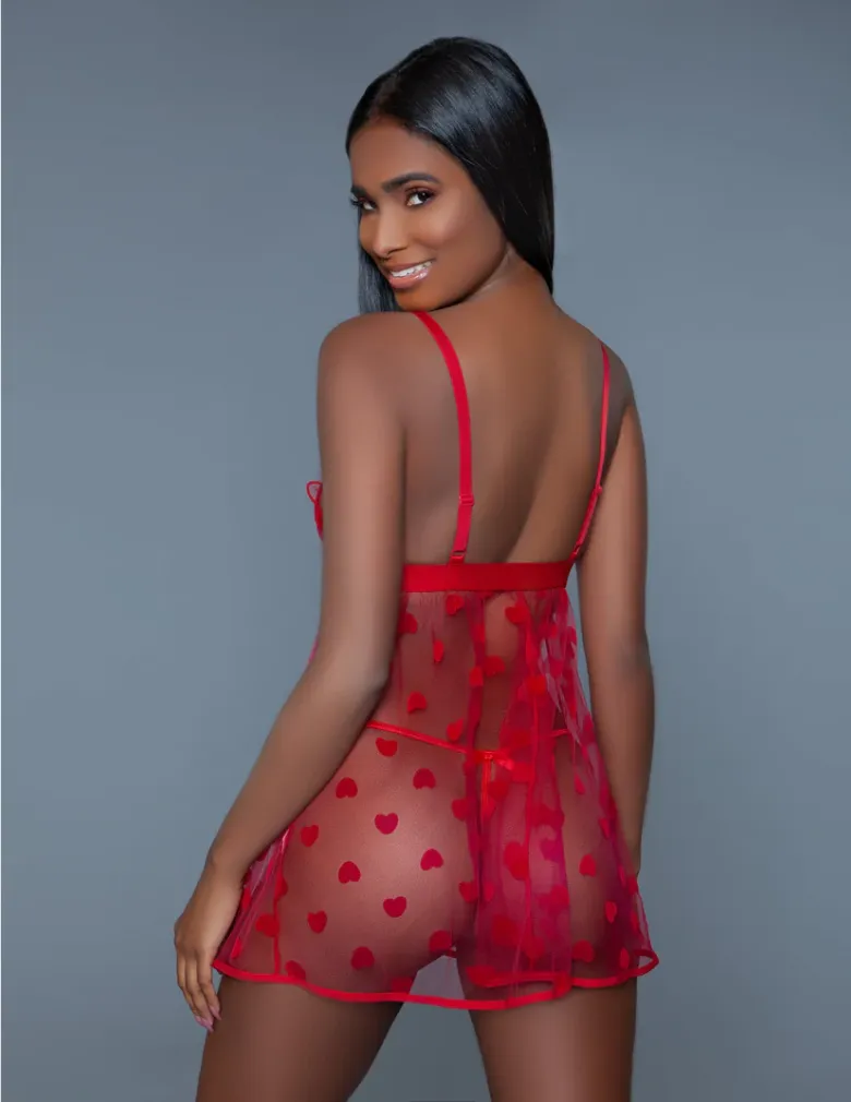 Be Wicked 2032 Valentine Babydoll Red