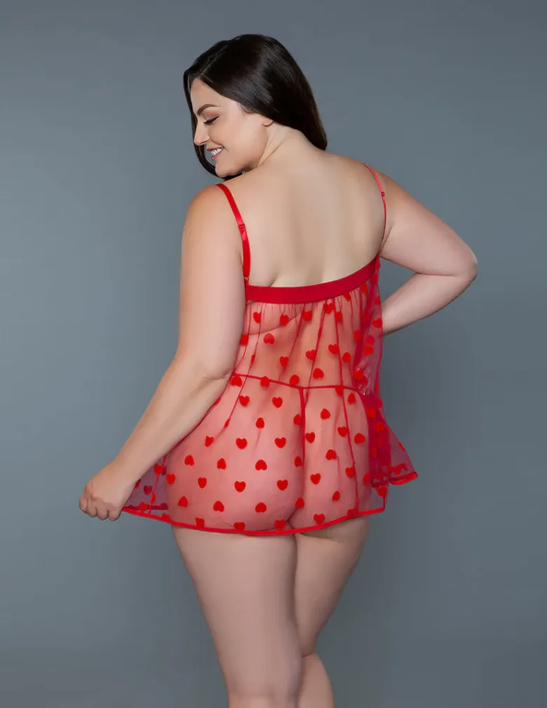 Be Wicked 2032 Valentine Babydoll Red