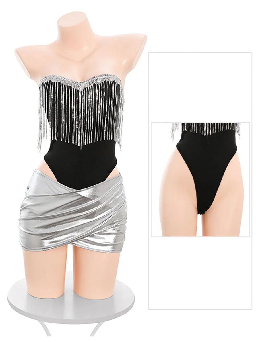 Bunny Rabbit Metallic Skirt Set