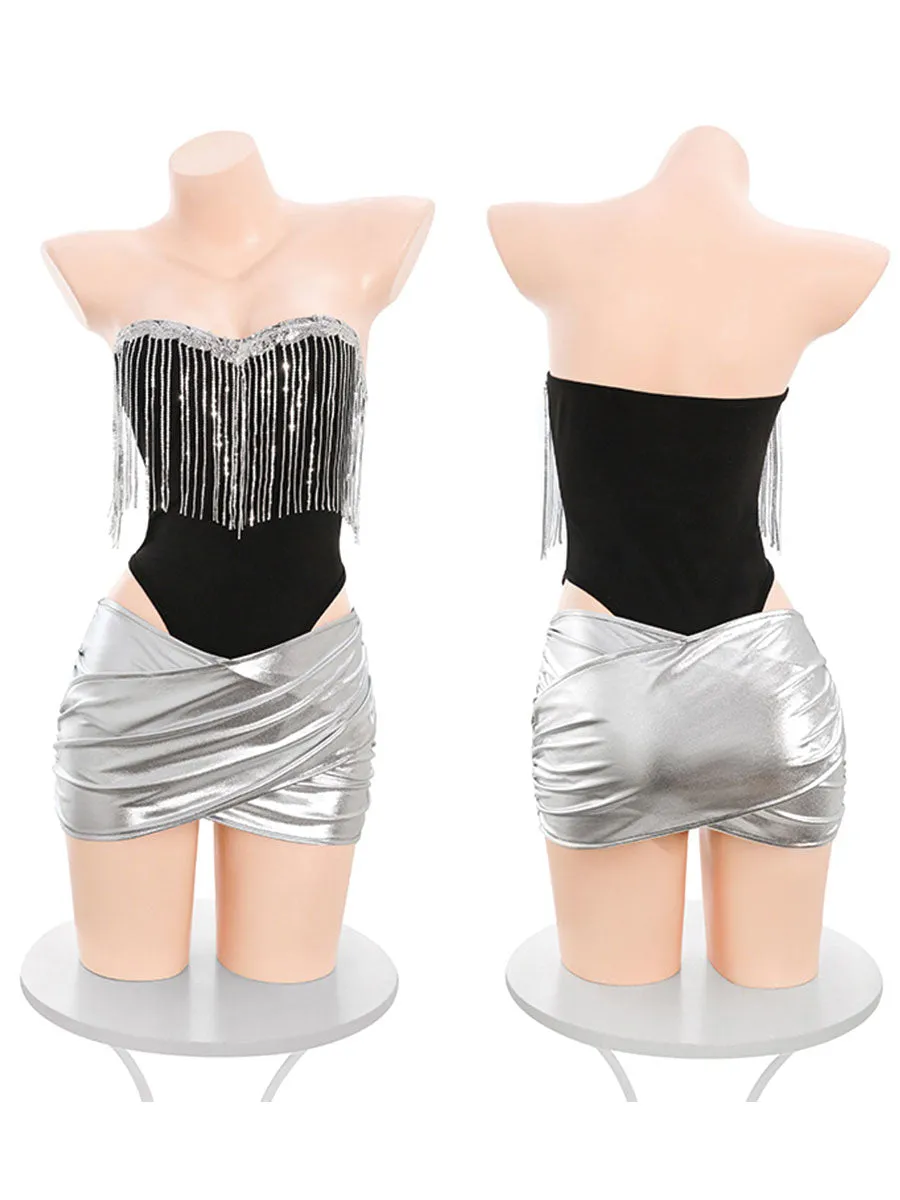 Bunny Rabbit Metallic Skirt Set