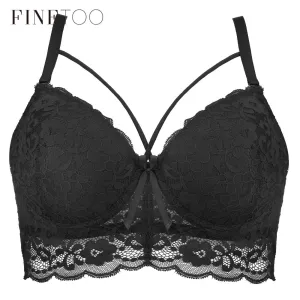 C D Cup Plus Size Bra For Women Sexy Lace Bra Ultra-thin Underwear Fashion Strappy Brassiere Female Lingerie Underwire Bralette