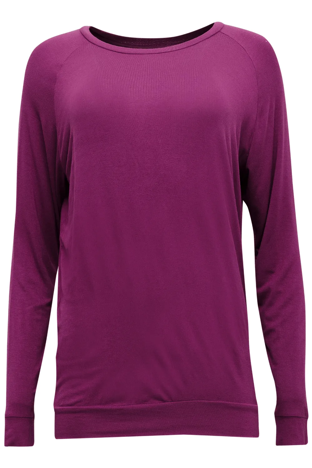 Carina Long Sleeve Slouch Jersey Top Magenta. Size UK 8