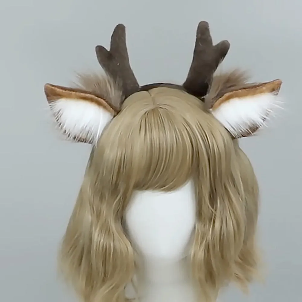 Christmas Elk Costume Adult Furry Reindeer Cosplay Outfit Xmas Party Skirt Set