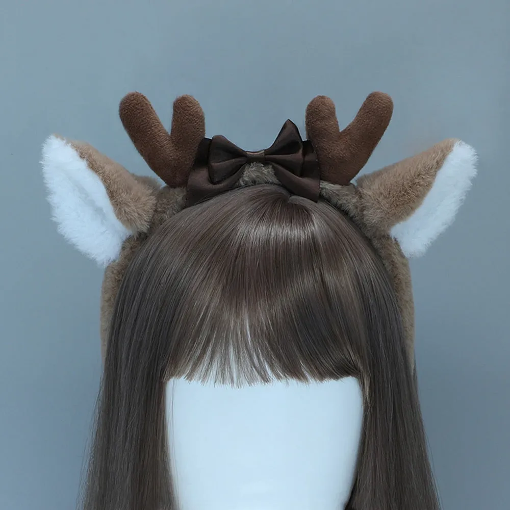 Christmas Elk Costume Adult Furry Reindeer Cosplay Outfit Xmas Party Skirt Set