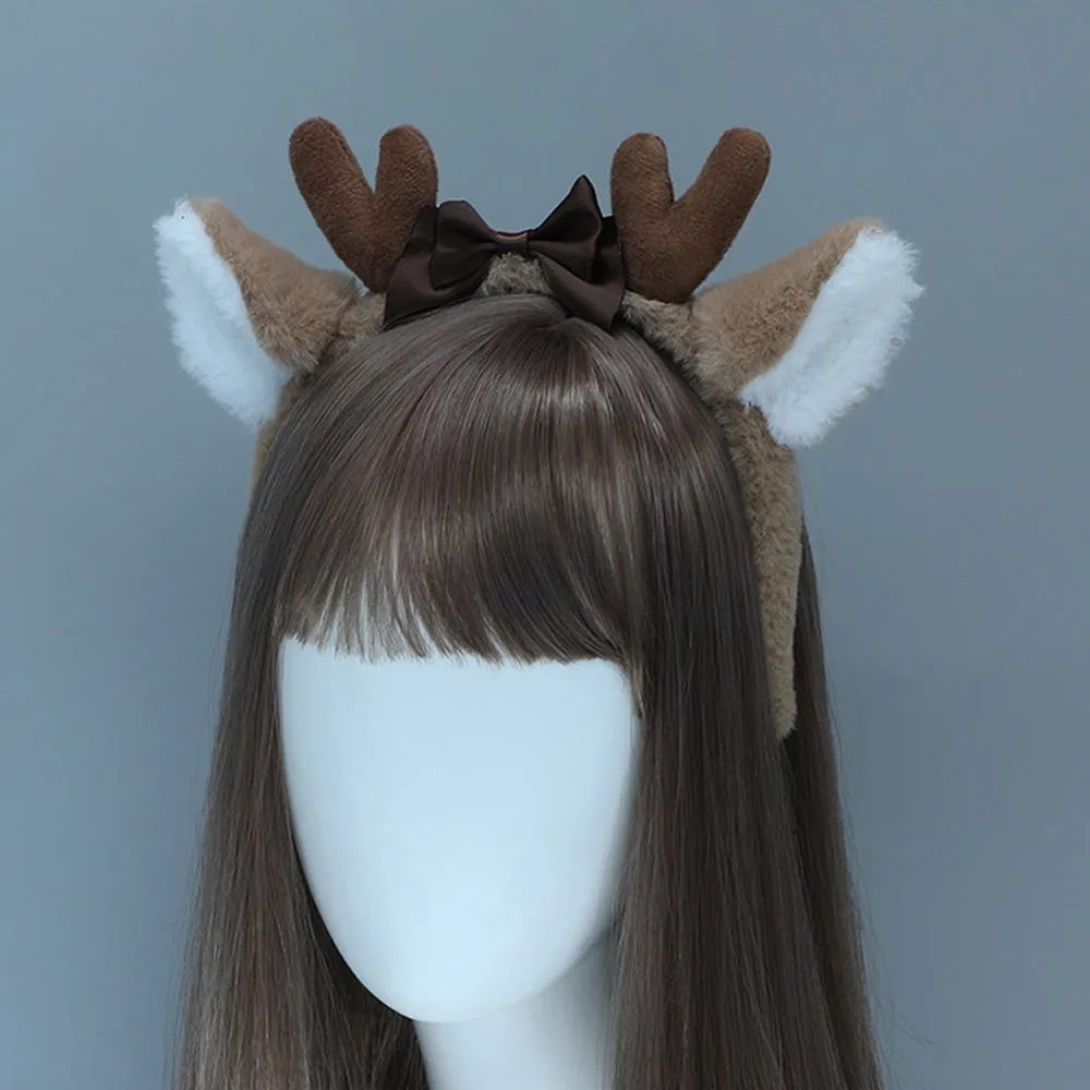 Christmas Elk Costume Adult Furry Reindeer Cosplay Outfit Xmas Party Skirt Set