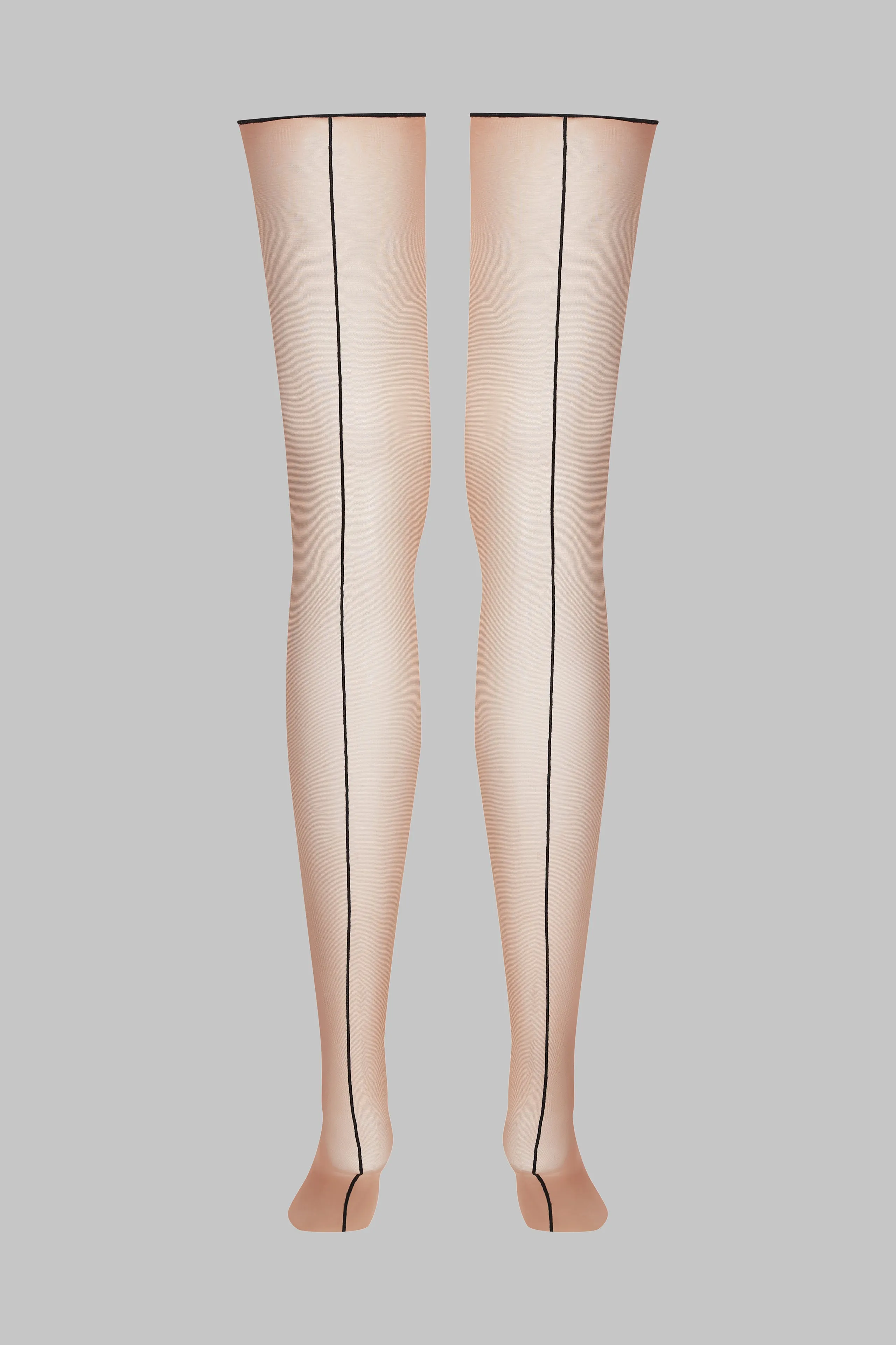 Cut and curled back seamed stockings - 20D - Les Coquetteries