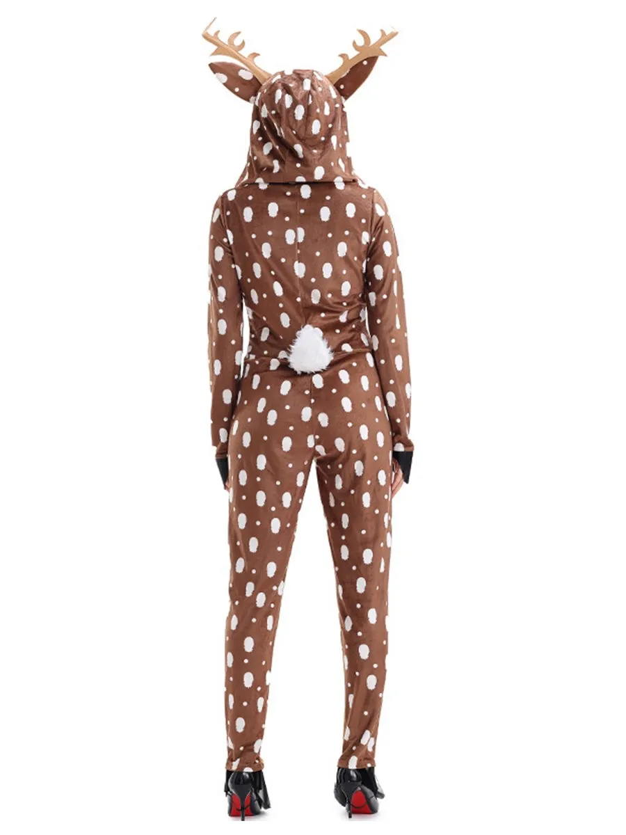 Furry Reindeer Onesie Pajamas