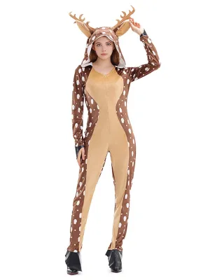Furry Reindeer Onesie Pajamas