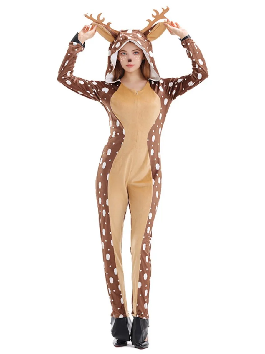 Furry Reindeer Onesie Pajamas