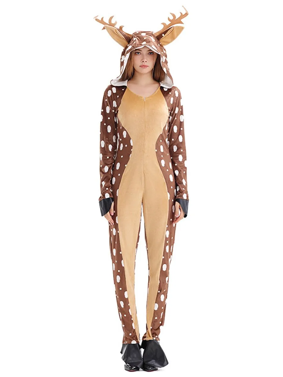 Furry Reindeer Onesie Pajamas