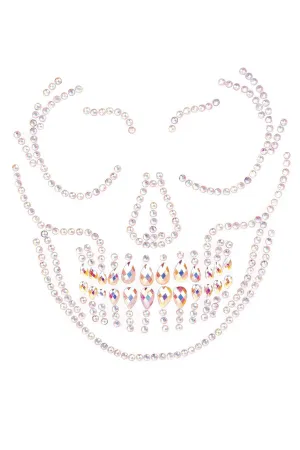 Glow In The Dark Skull Face Jewels Sticker
