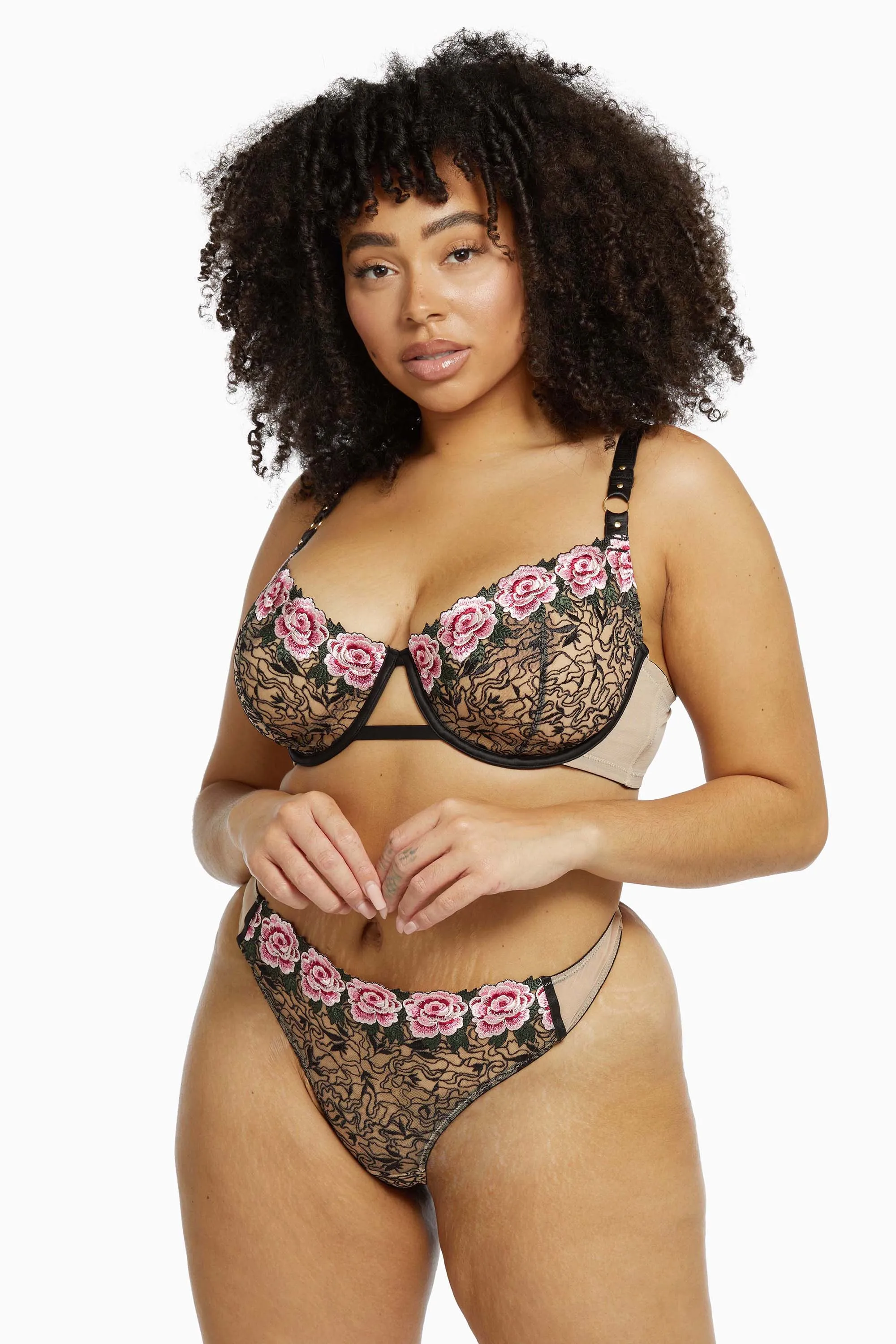 Katy Rose Embroidered Thong