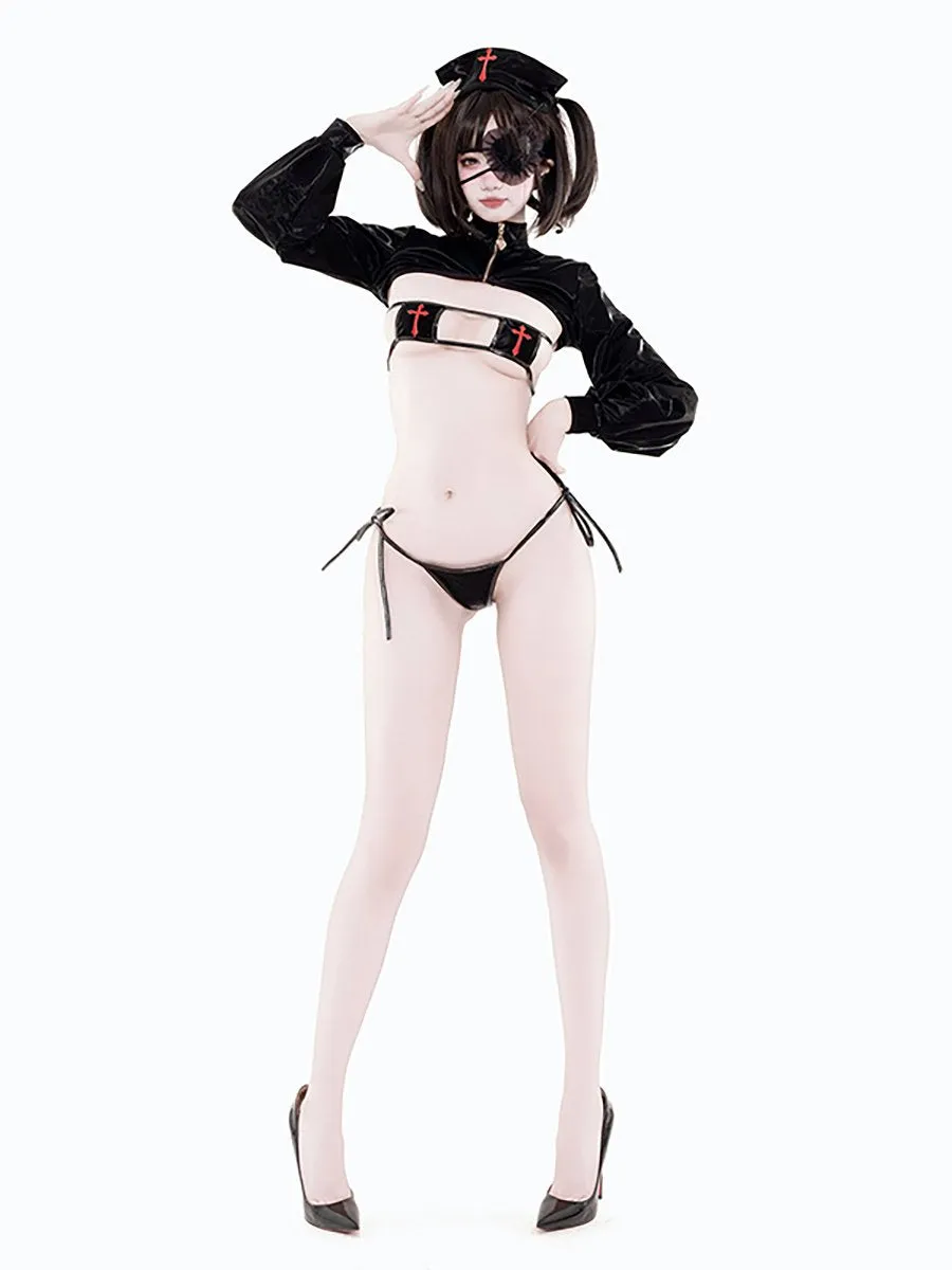 Latex Gothic Nurse Costume