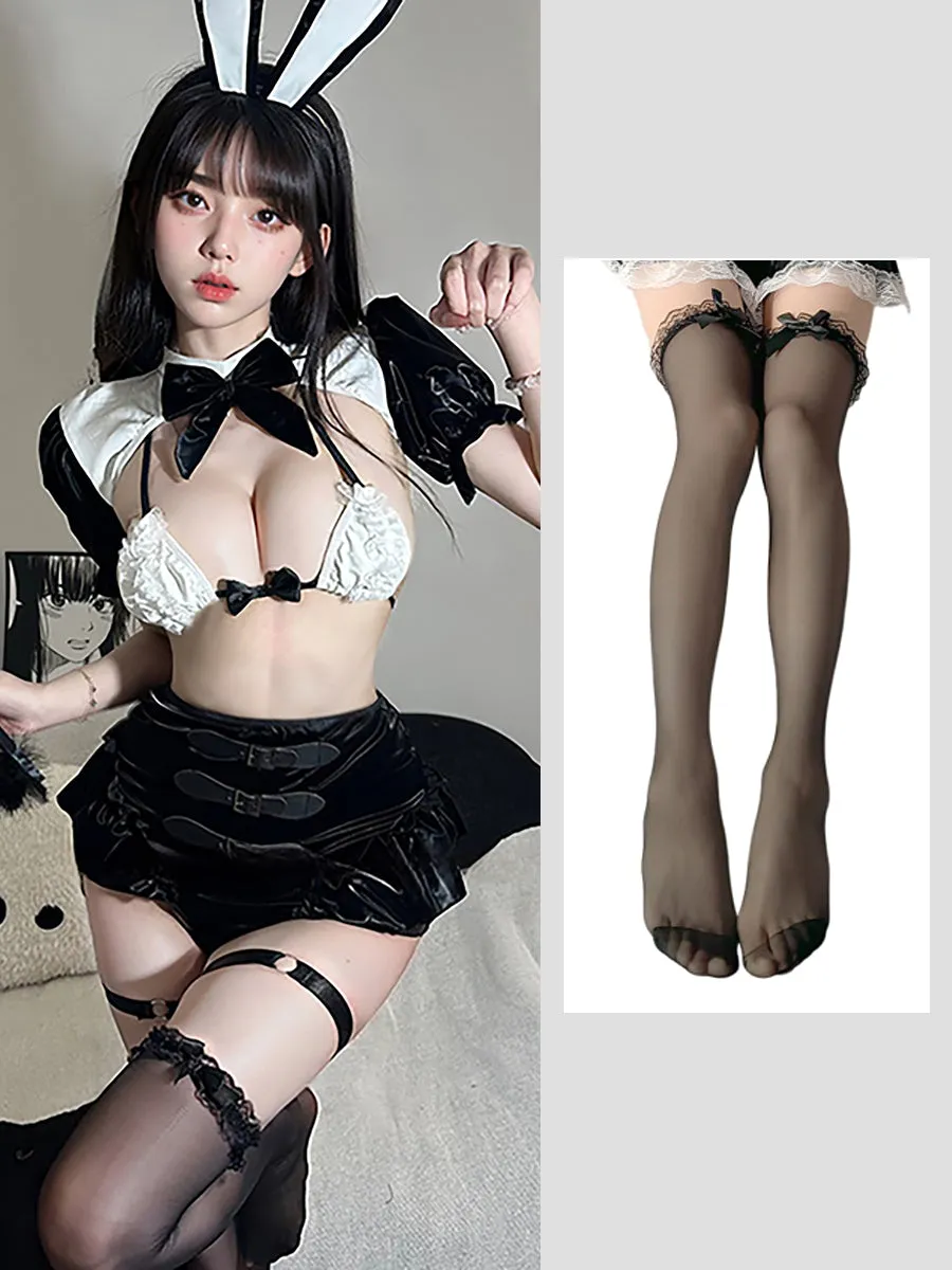 Latex Open Cup Bunny Bodysuit