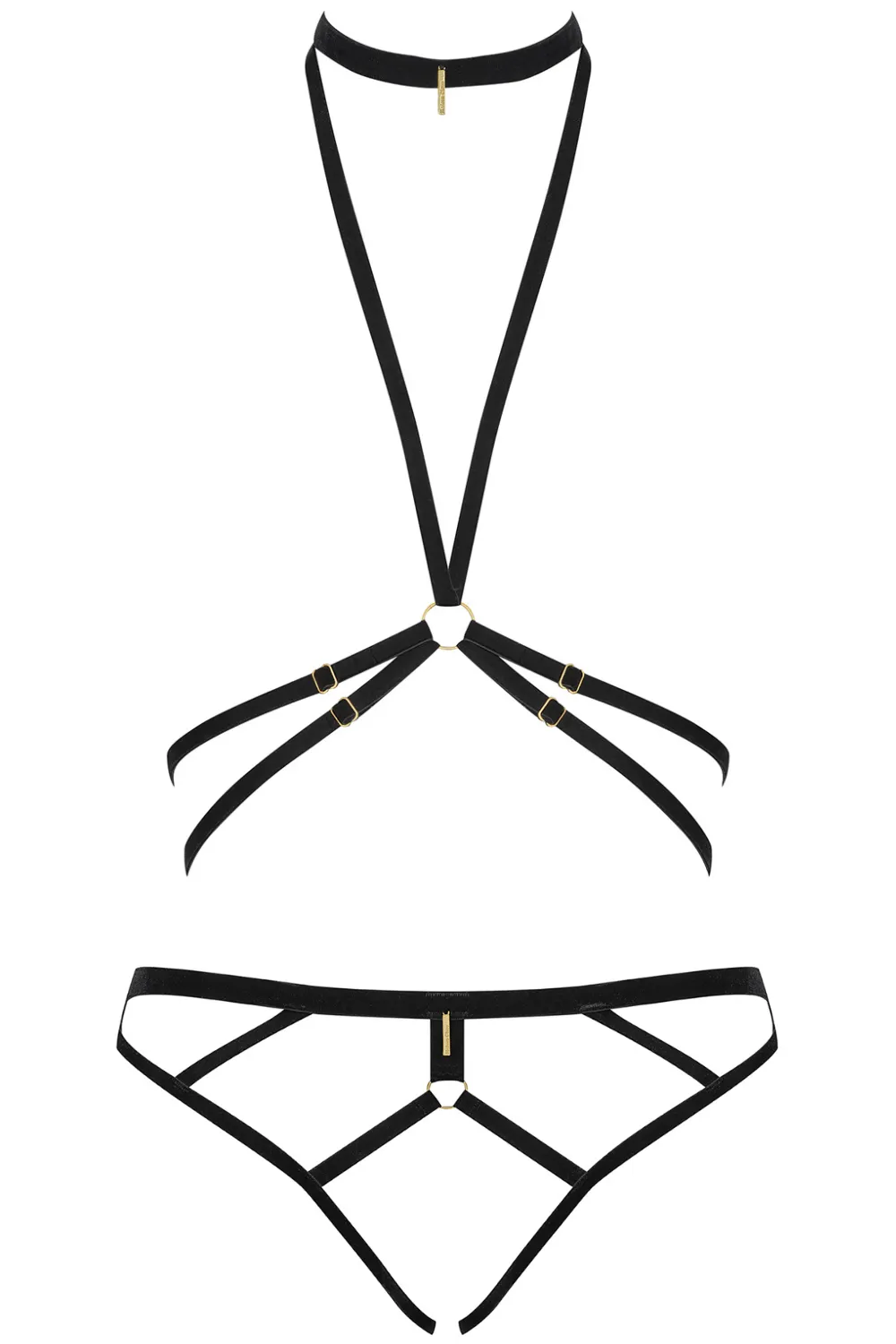 Les Ftiches Velvet Harness & Open Brief