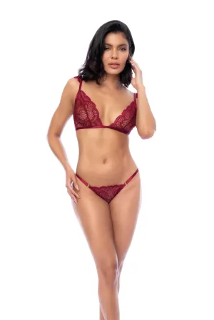 Mapale Contemporary Lace Bralette Bra Set Rosewood