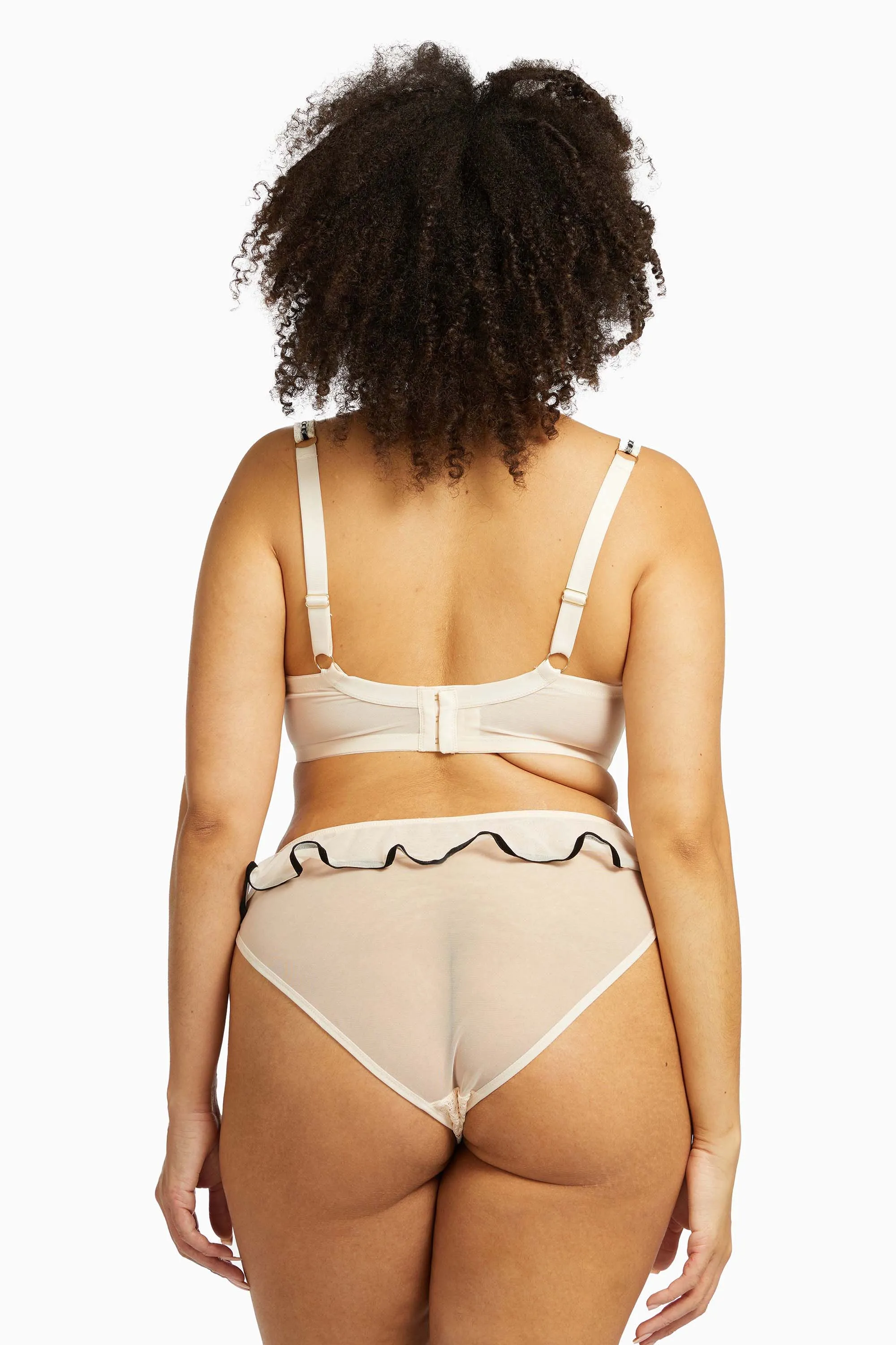 Monica Ribbon Slot Lace Bra Core Peach