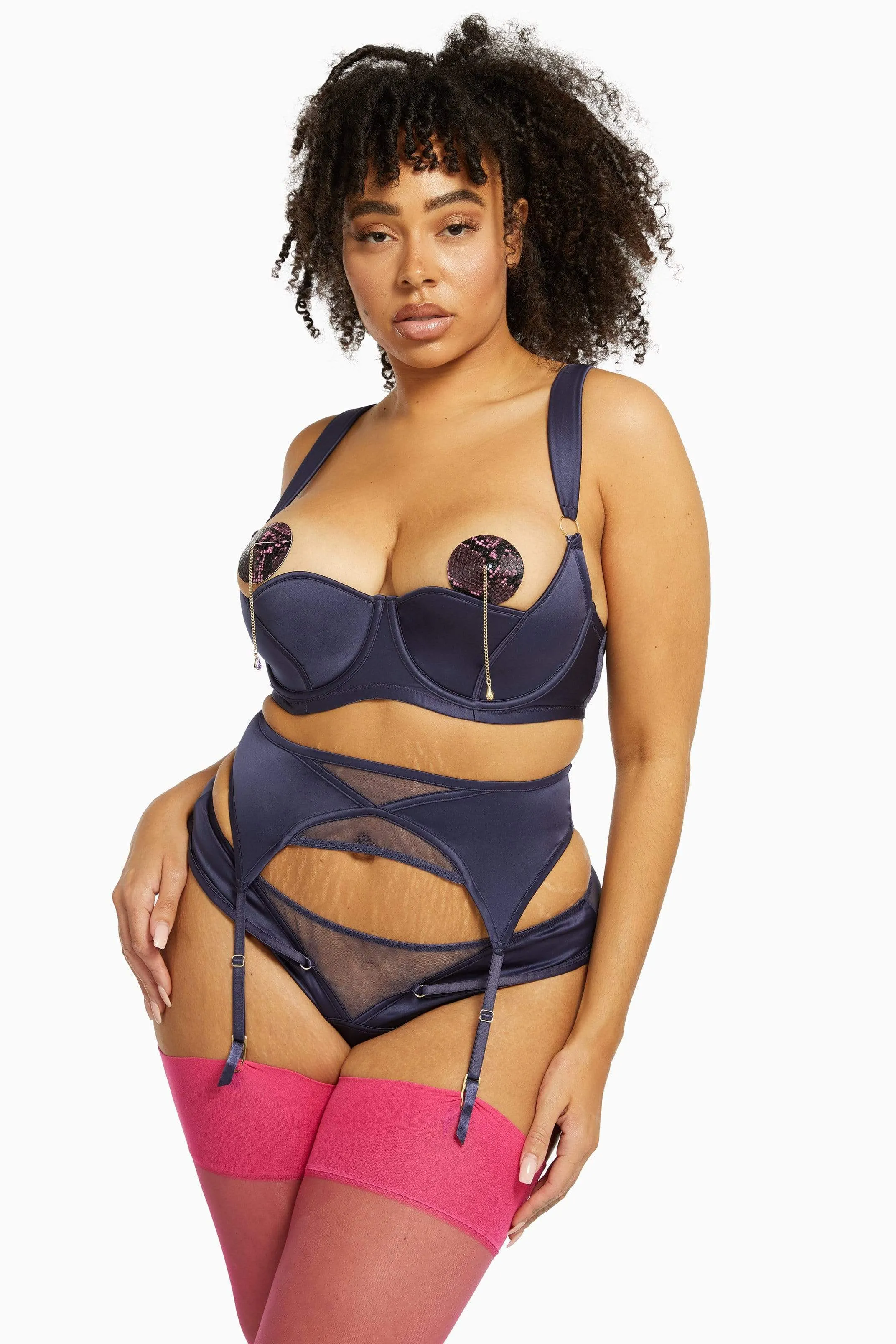 Philly Navy Tulip Suspender Belt