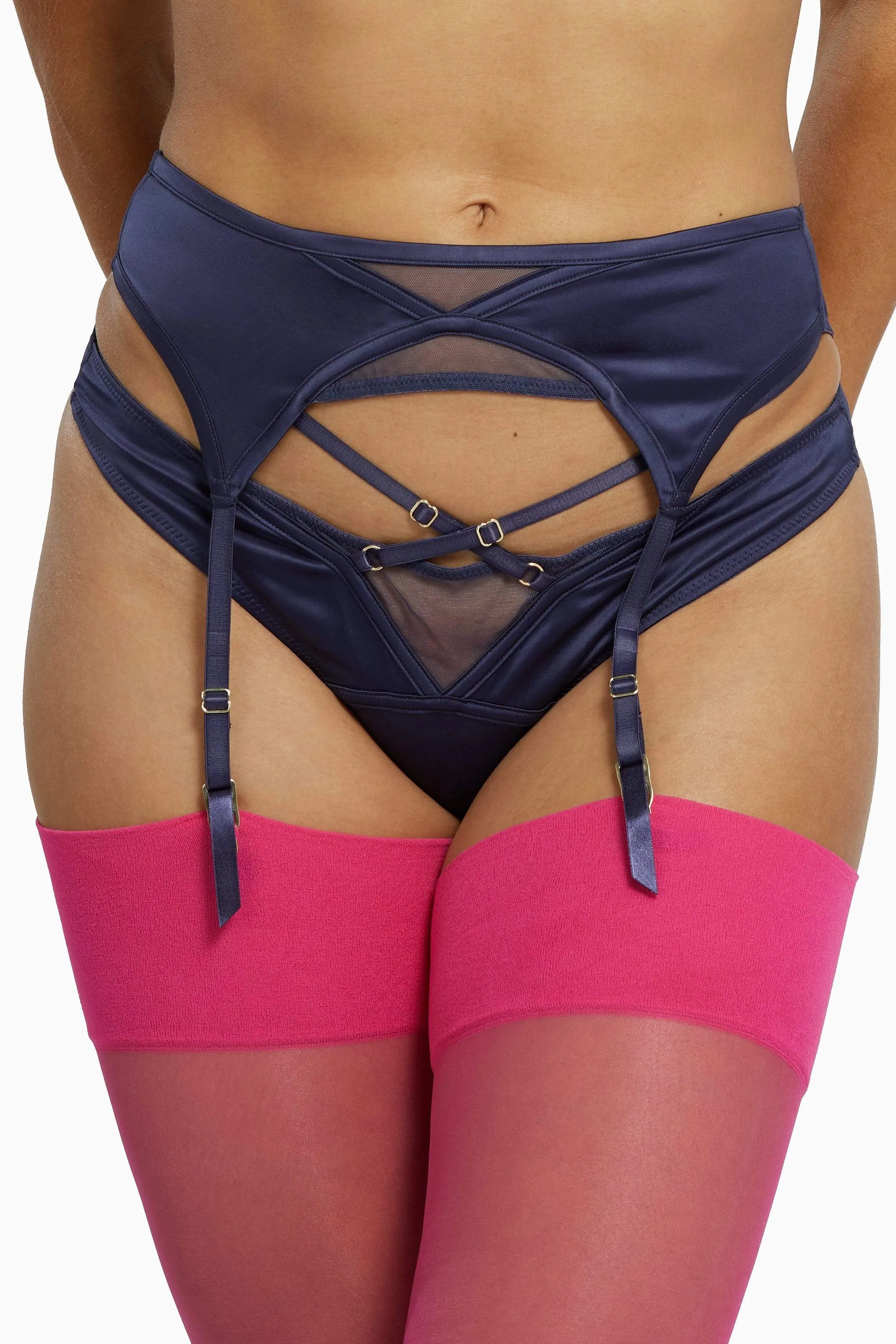 Philly Navy Tulip Suspender Belt