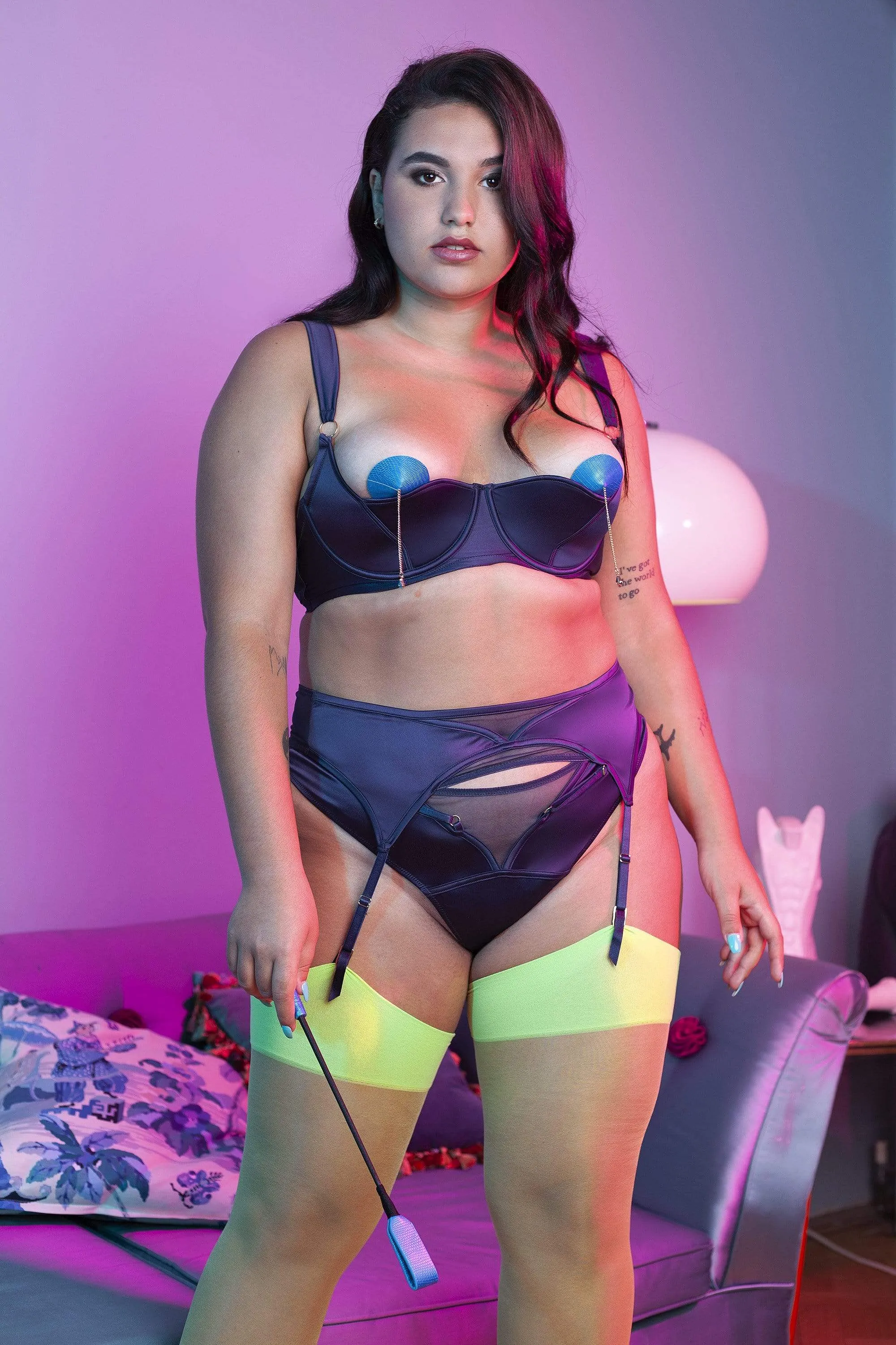 Philly Navy Tulip Suspender Belt
