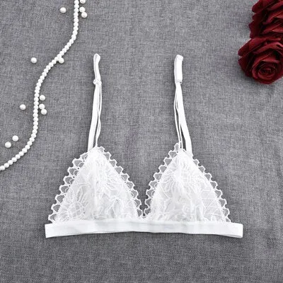 Sexy Lace Bra Thin Transpant Seamless Bra Unlined Lingerie Bralette Backless Bra for Women Underwear Intimates Brassiere Summer