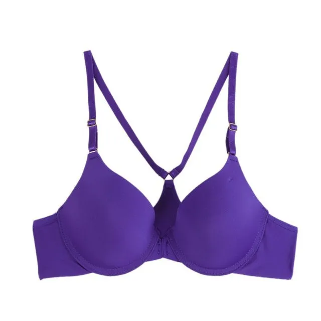 Sexy Push Up Seamless Underwire Bra Women Front Closure Lace Bra Lingerie Bralette Underwear 5 Colors