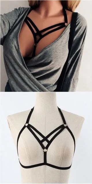 Sexy Women Lingerie Hot Lace Bra Backless Underwear Push Up Bras Sexy Deep V Belt Bras Elastic Cage Female Erotic Intimates