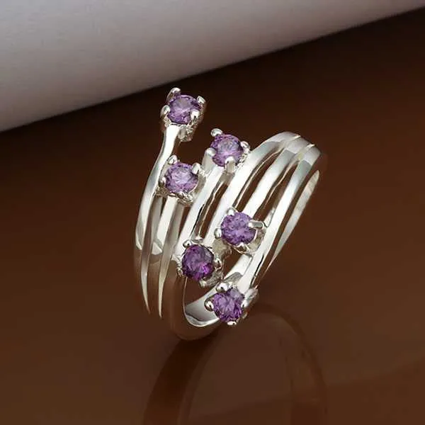 silver Engagement rings Meteor insets opal diy 5 ELY