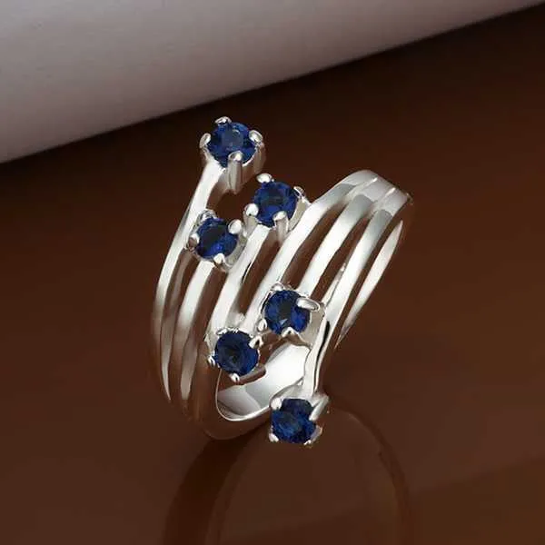 silver Engagement rings Meteor insets opal diy 5 ELY