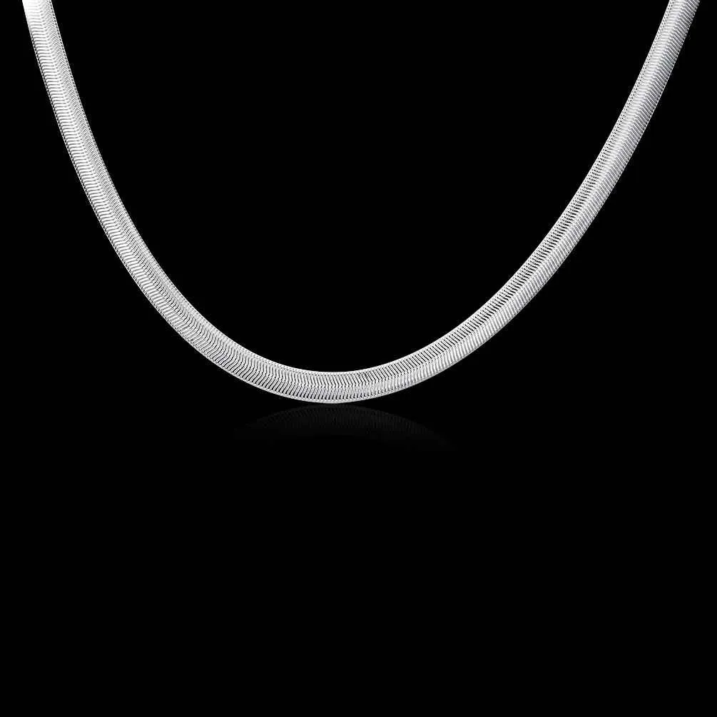 silver plated pendant 6M 16-24'' Soft Snake Bone colar feminino margarida 193 ELY