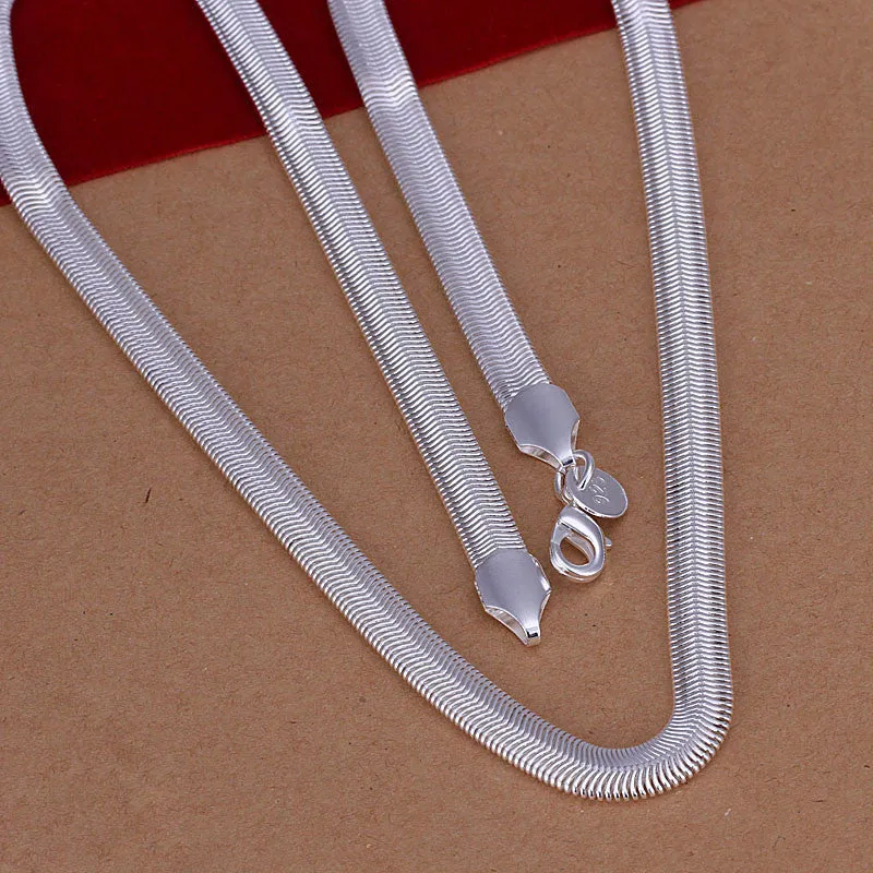silver plated pendant 6M 16-24'' Soft Snake Bone colar feminino margarida 193 ELY
