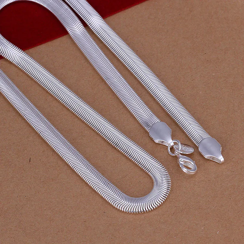 silver plated pendant 6M 16-24'' Soft Snake Bone colar feminino margarida 193 ELY