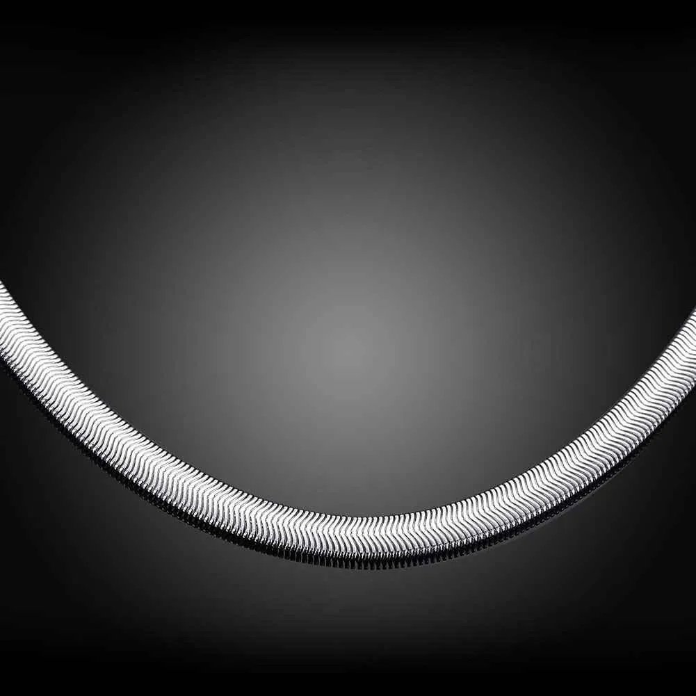silver plated pendant 6M 16-24'' Soft Snake Bone colar feminino margarida 193 ELY