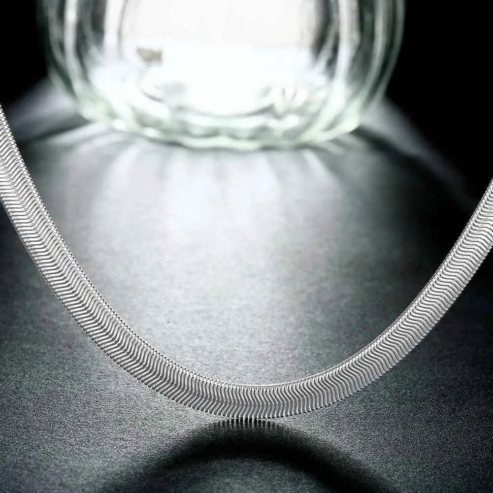 silver plated pendant 6M 16-24'' Soft Snake Bone colar feminino margarida 193 ELY