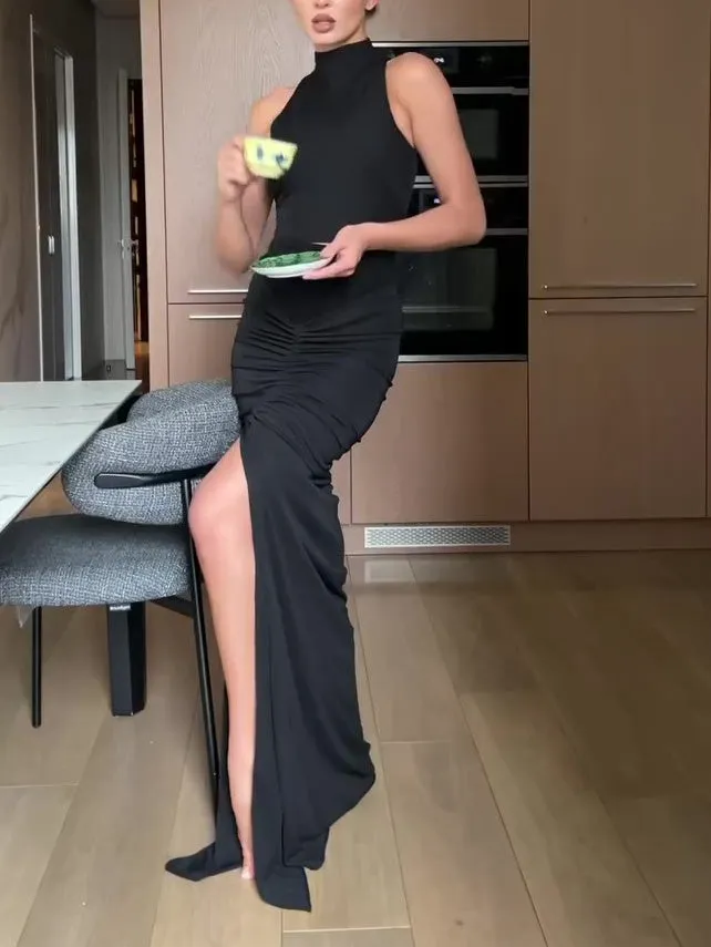 Sleeveless Top & Shirred Skirt Set