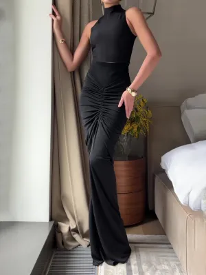 Sleeveless Top & Shirred Skirt Set