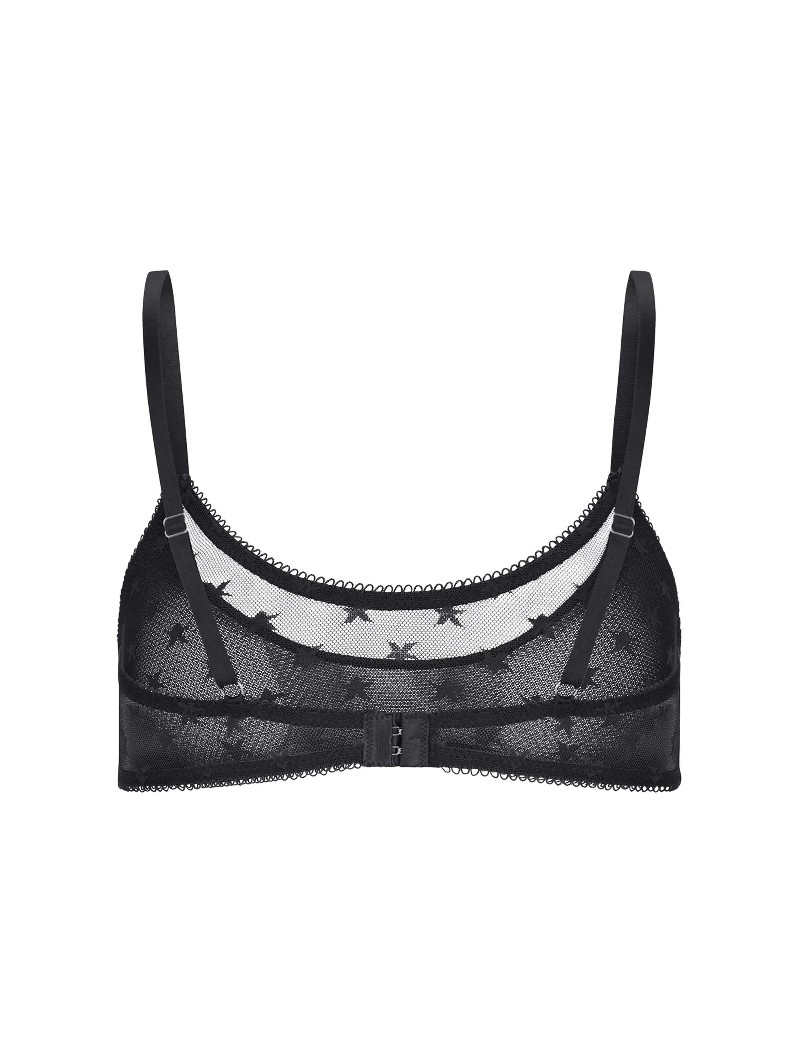 Star Lace Bralette- Black