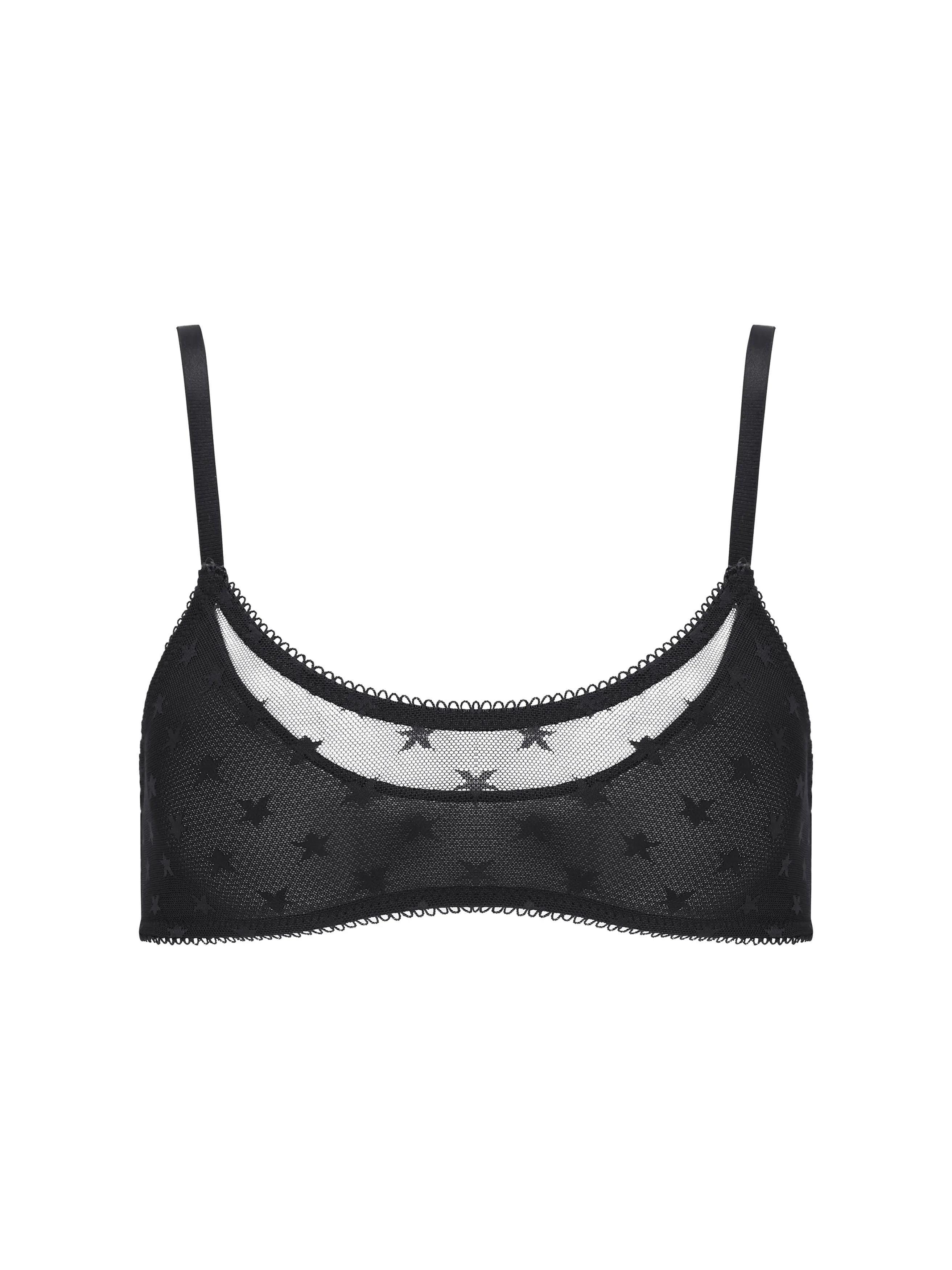 Star Lace Bralette- Black