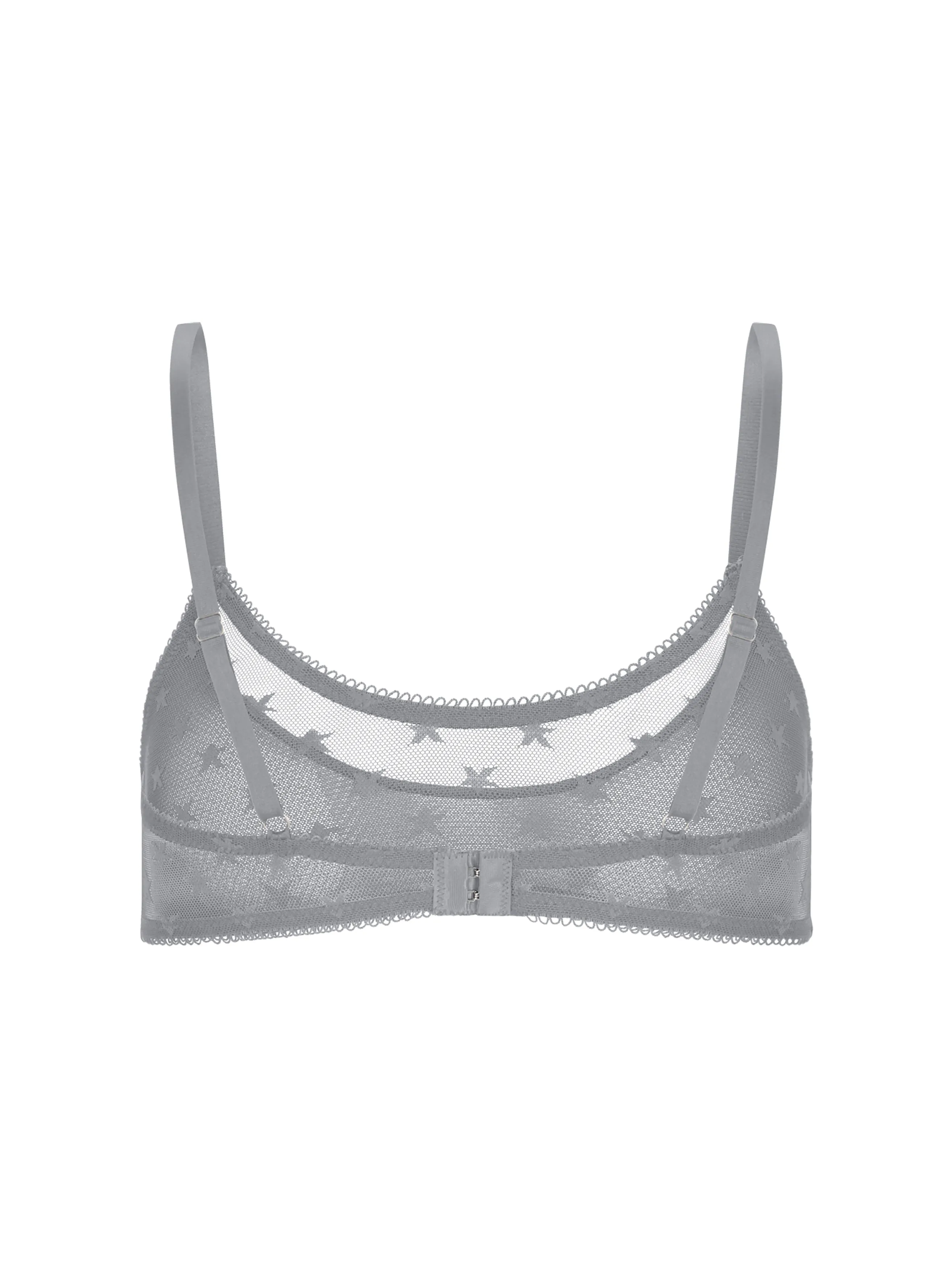 Star Lace Bralette - Gray