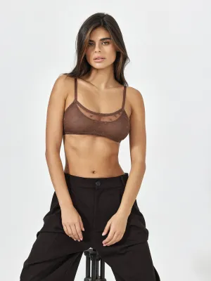 Star Lace Bralette - Mocha