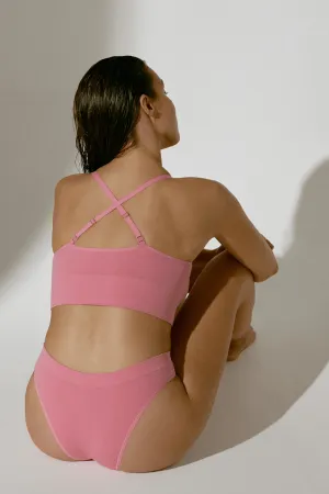 Tencel Seamless High Leg Brief in Rose Pink. Size XS (UK 6-8)