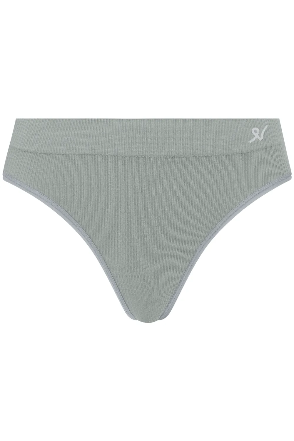Tencel Seamless High Leg Brief in Storm Grey. Size XS (UK 6-8)