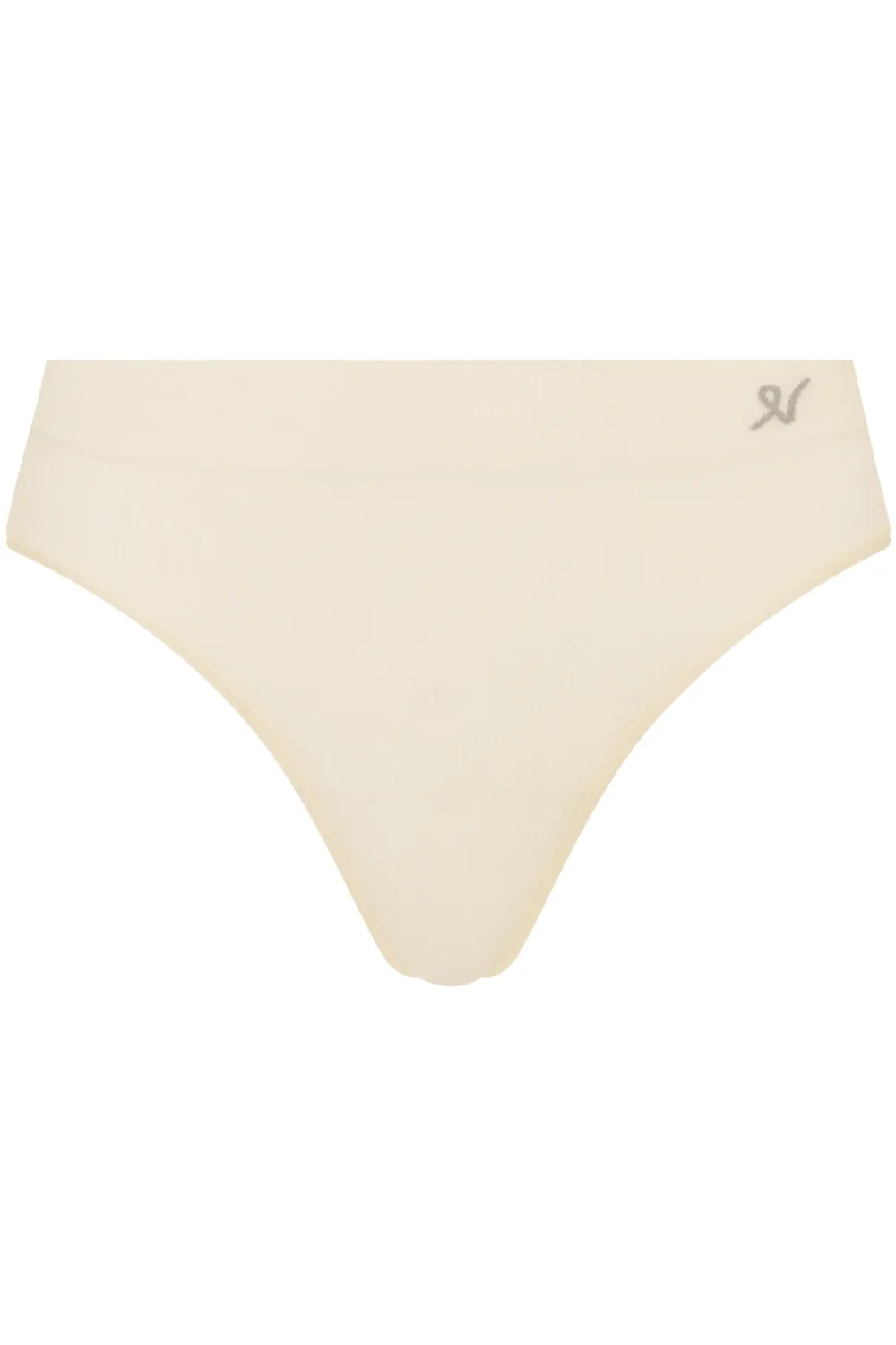 Tencel Seamless High Leg Brief in White Sand. Size XS (UK 6-8)