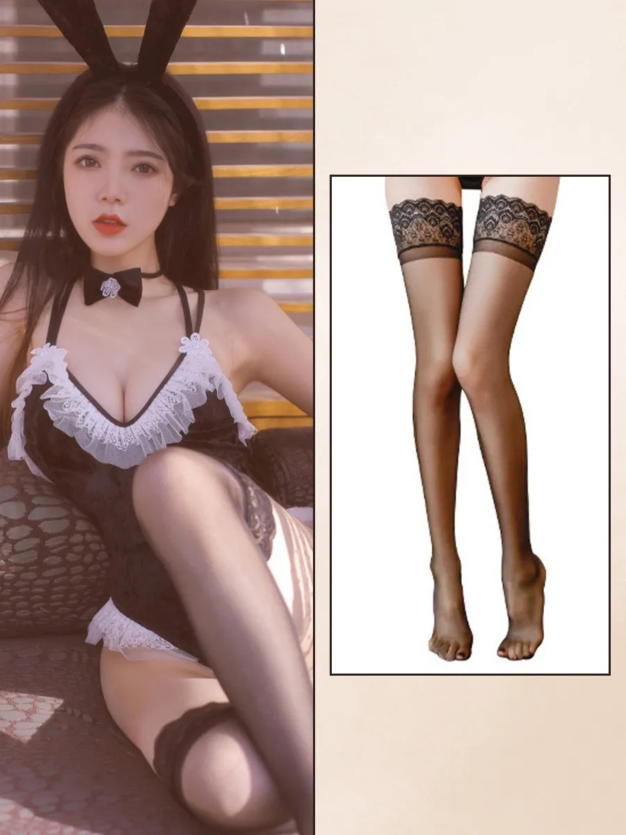 Velvet Bunny Open Crotch Bodysuit