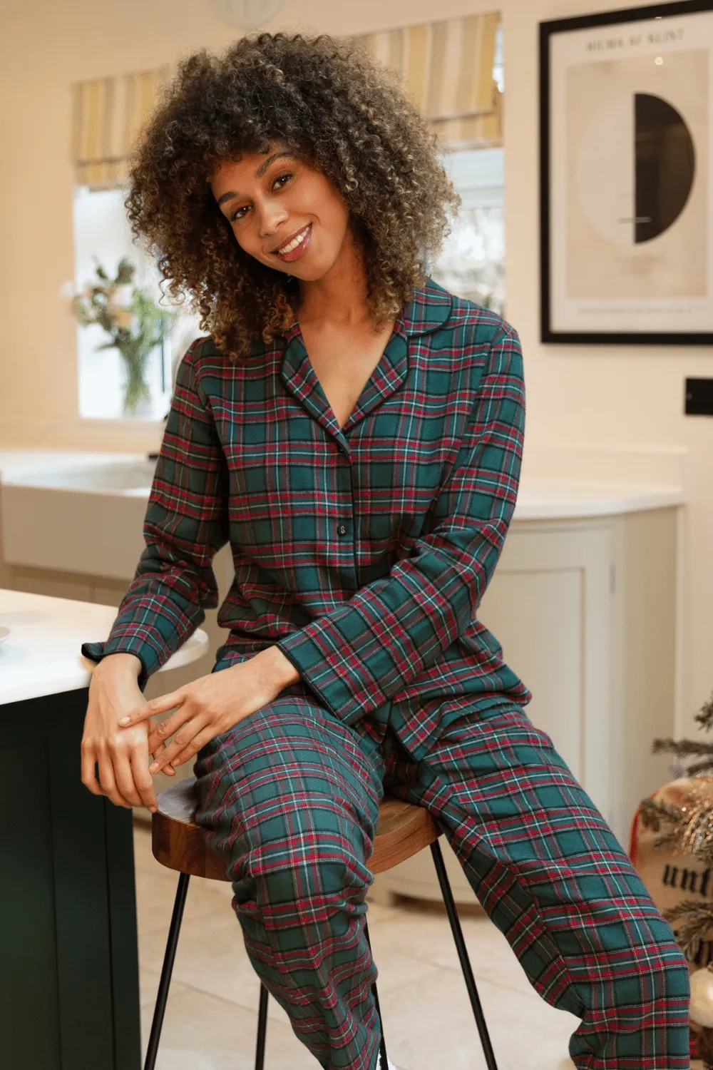 Whistler Check Pyjama Top. Size UK 8